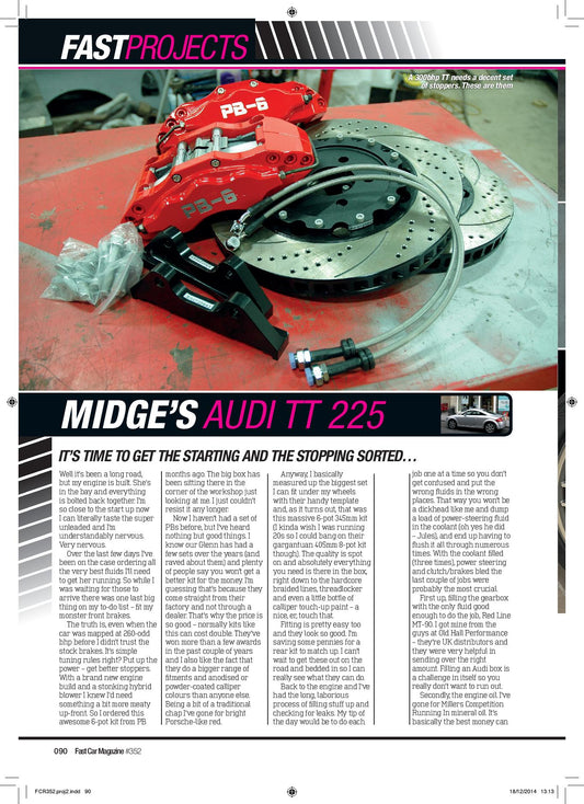 Fast Car Magazine - PB Brakes Review