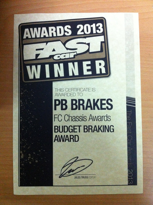 PB Brakes FC Chassis Awards - Budget Braking Winner!